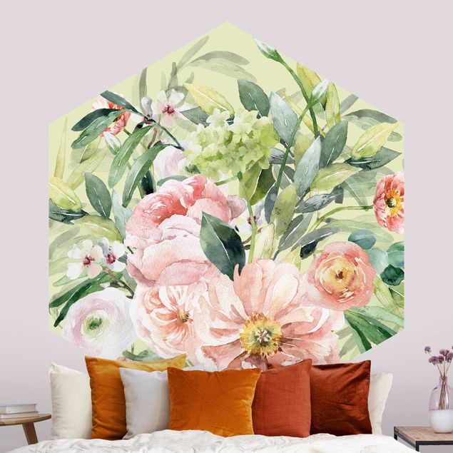 Wallpapers Watercolour Pink Flower Bouquet