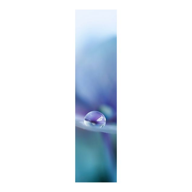 Sliding panel curtains set - Water Drops Hydrangeas