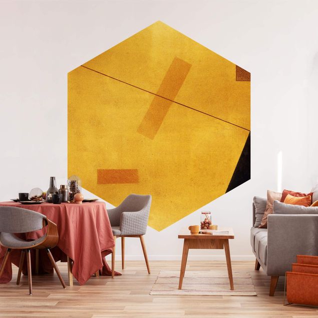 Self-adhesive hexagonal pattern wallpaper - Wassily Kandinsky - Except Weight