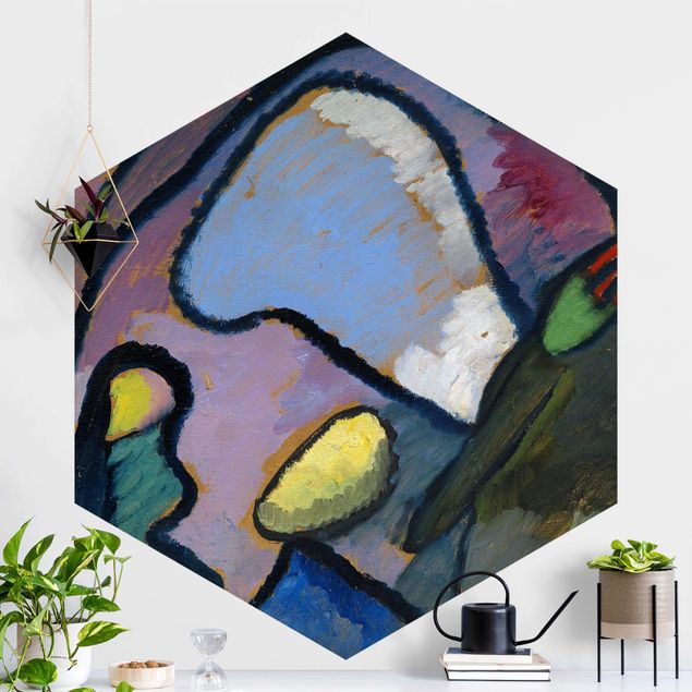 Hexagonal wall mural Wassily Kandinsky - Improvisation