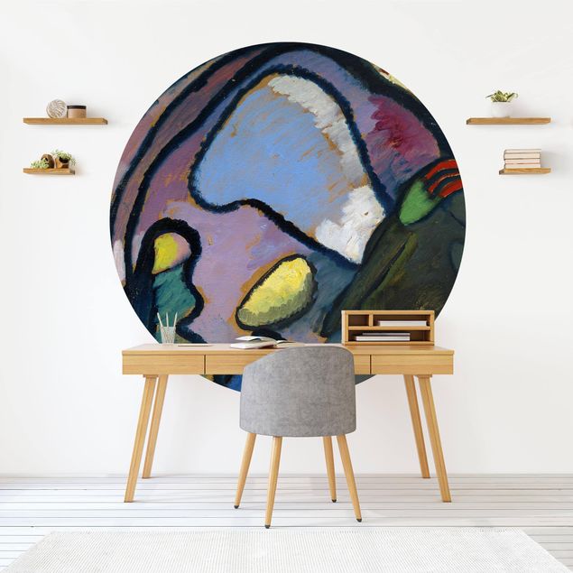 Self-adhesive round wallpaper - Wassily Kandinsky - Study For Improvisation 10