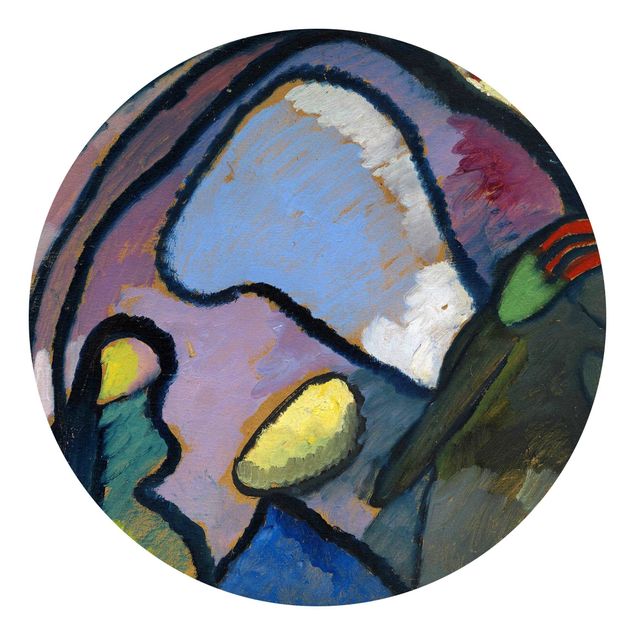 Self-adhesive round wallpaper - Wassily Kandinsky - Study For Improvisation 10