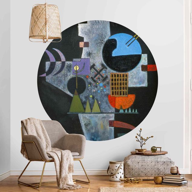 Self-adhesive round wallpaper - Wassily Kandinsky - Cross Shape
