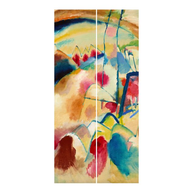 Sliding panel curtains set - Wassily Kandinsky - Landscape With Church (Landscape With Red Spotsi)