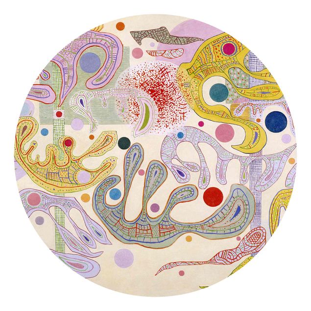 Self-adhesive round wallpaper - Wassily Kandinsky - Capricious Forms