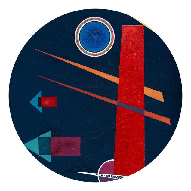Self-adhesive round wallpaper - Wassily Kandinsky - Powerful Red