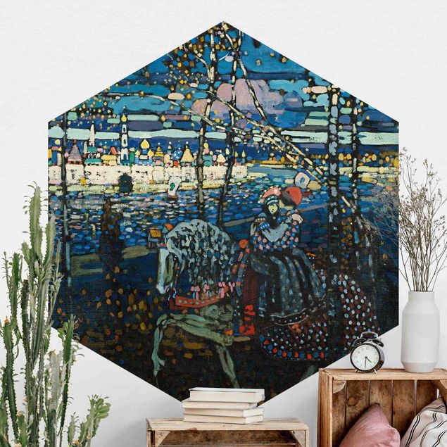 Hexagonal wallpapers Wassily Kandinsky - Riding Paar