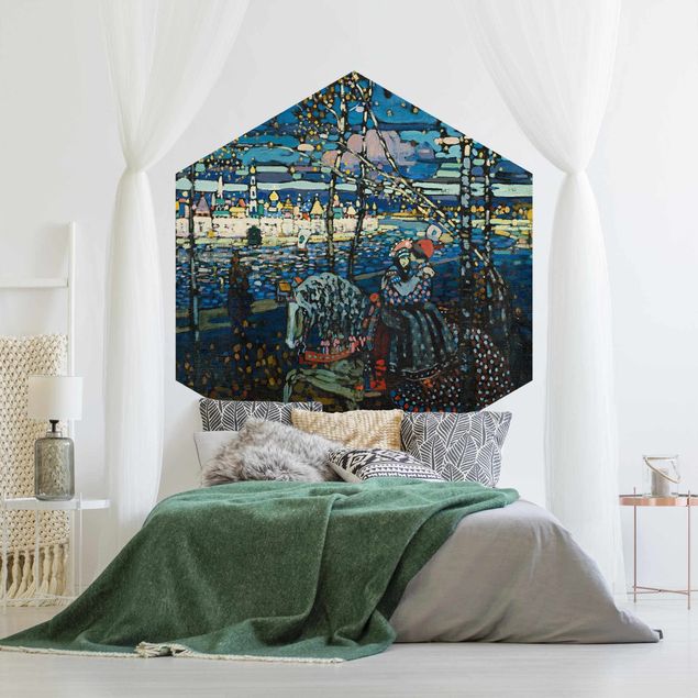 Self-adhesive hexagonal pattern wallpaper - Wassily Kandinsky - Riding Paar