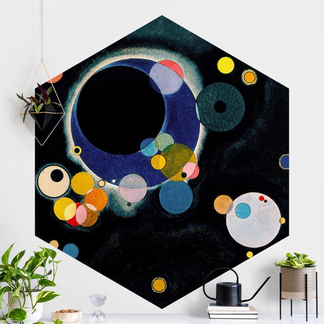 Hexagonal wallpapers Wassily Kandinsky - Sketch Circles