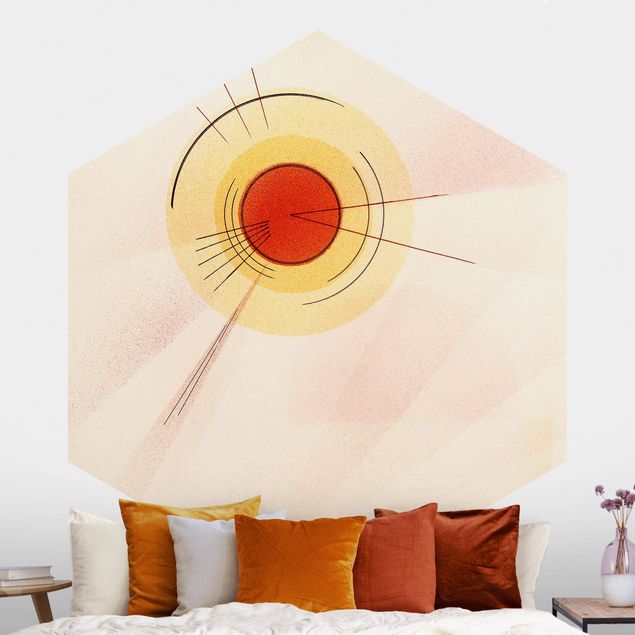 Self-adhesive hexagonal wall mural Wassily Kandinsky - Rays