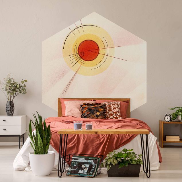 Self-adhesive hexagonal pattern wallpaper - Wassily Kandinsky - Rays