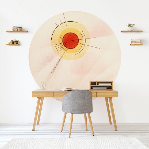 Self-adhesive round wallpaper - Wassily Kandinsky - Rays