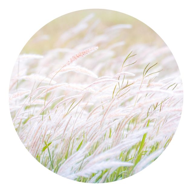 Self-adhesive round wallpaper - Soft Grasses