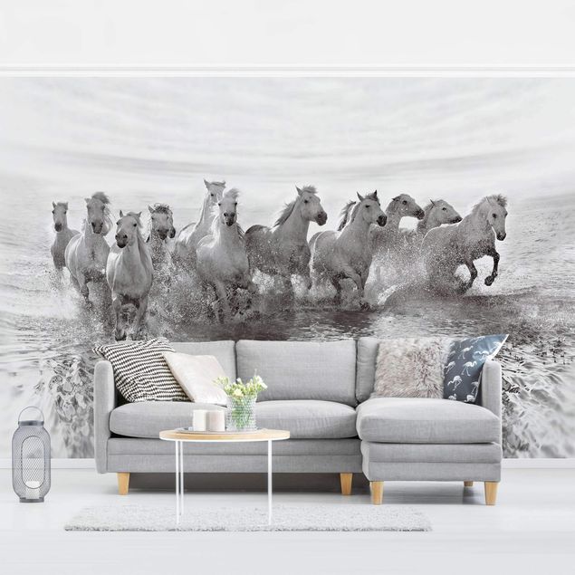Wallpaper - White Horses In The Ocean