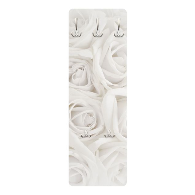 Coat rack flowers - White Roses