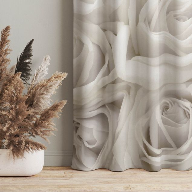 modern curtains for living room White Roses