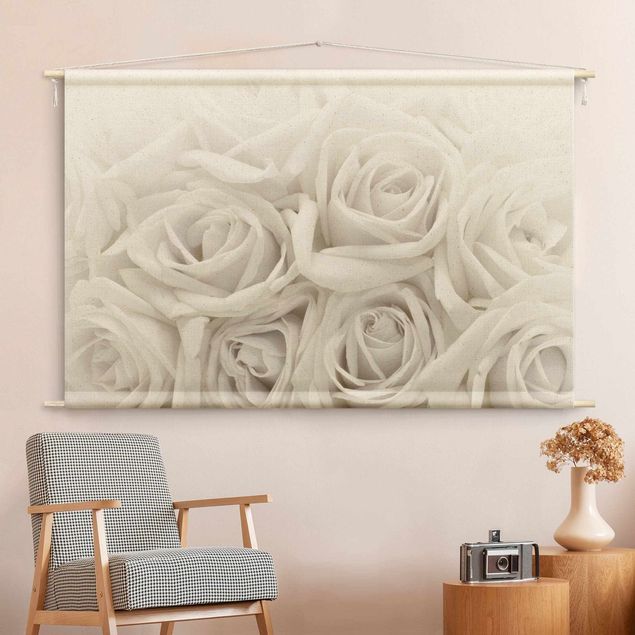 extra large tapestry wall hangings White Roses