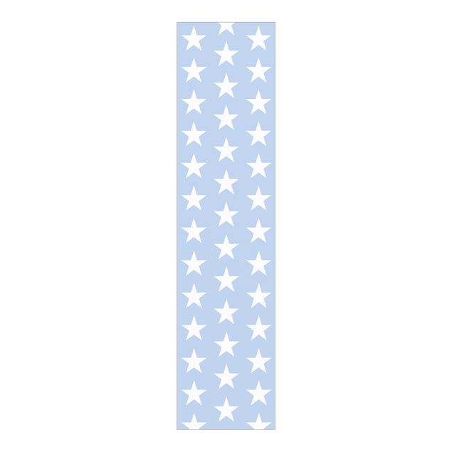 Sliding panel curtains set - White Stars On Blue