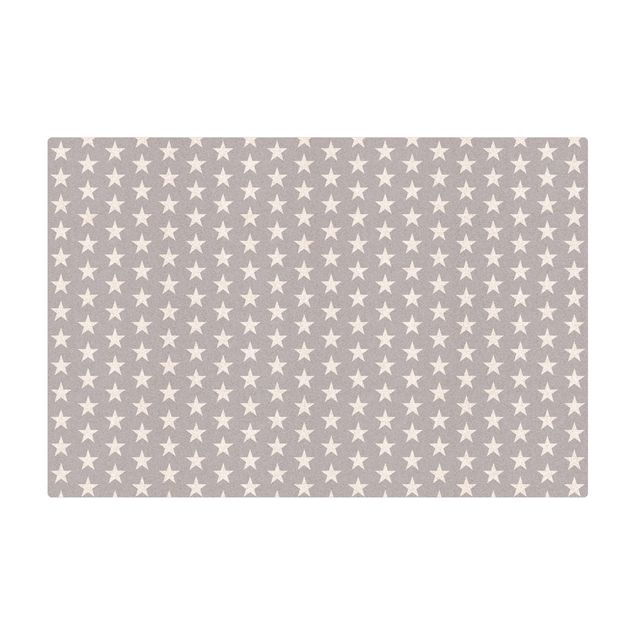 Cork mat - White Stars On Gray Background - Landscape format 3:2