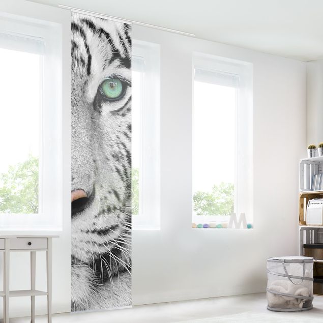 Sliding panel curtains set - White Tiger