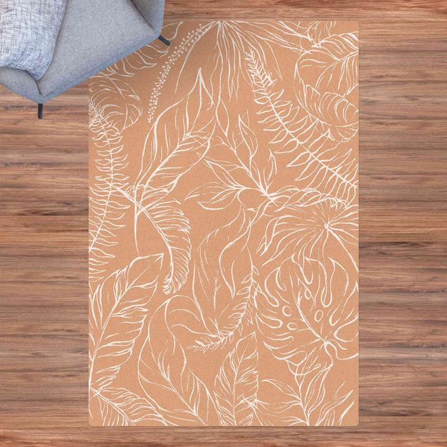 contemporary rugs White Botanical Thicket