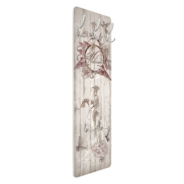 Coat rack vintage - Welcome with Butterfly