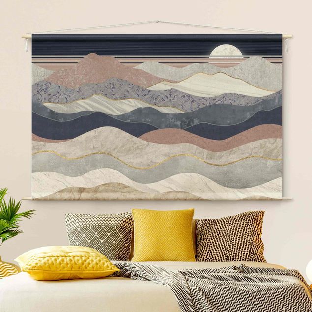 extra large tapestry wall hangings Wavey Mountain Landscape