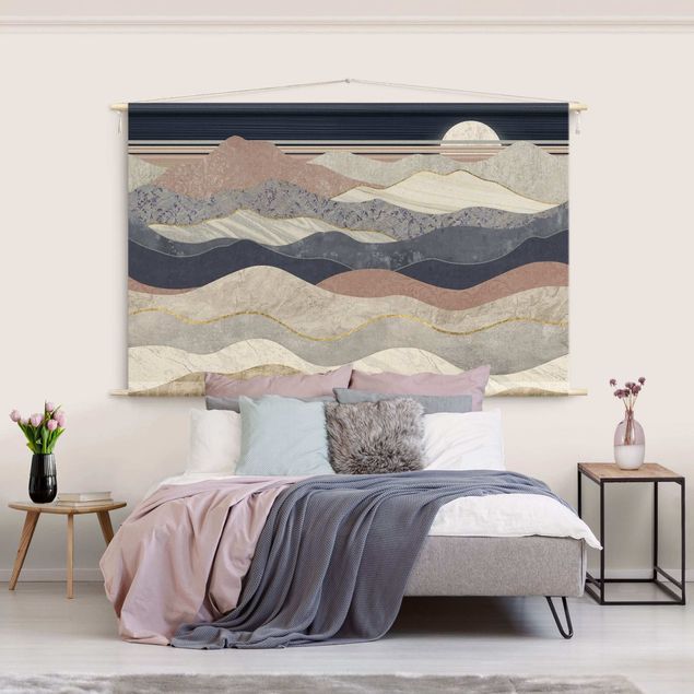 nature wall tapestry Wavey Mountain Landscape