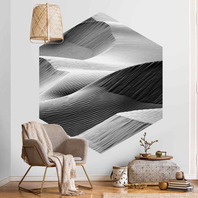 Self-adhesive hexagonal pattern wallpaper - Wave Pattern In Desert Sand