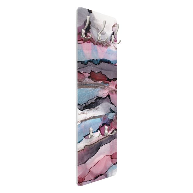 Coat rack modern - Surfing Waves In Purple With Pink Gold