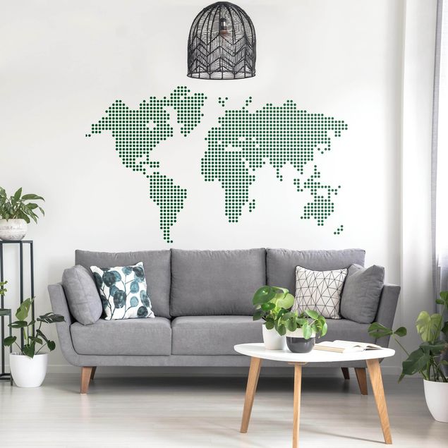 Wall sticker - World Map Points