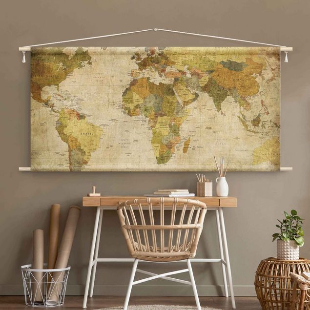 extra large tapestry wall hangings World Map