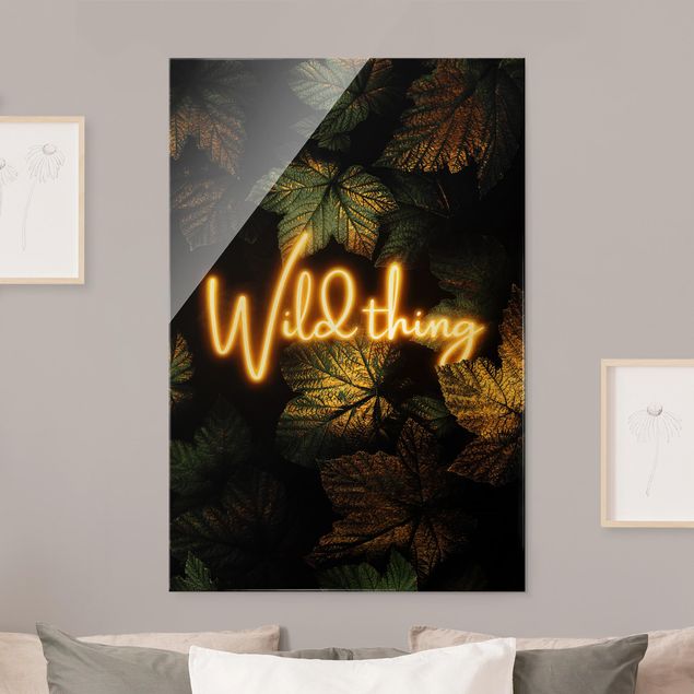 Glass print - Wild Thing Golden Leaves - Portrait format