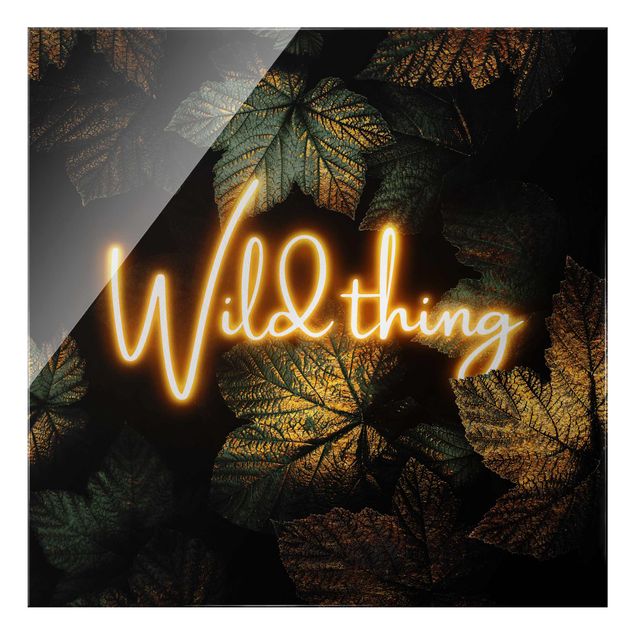 Glass print - Wild Thing Golden Leaves