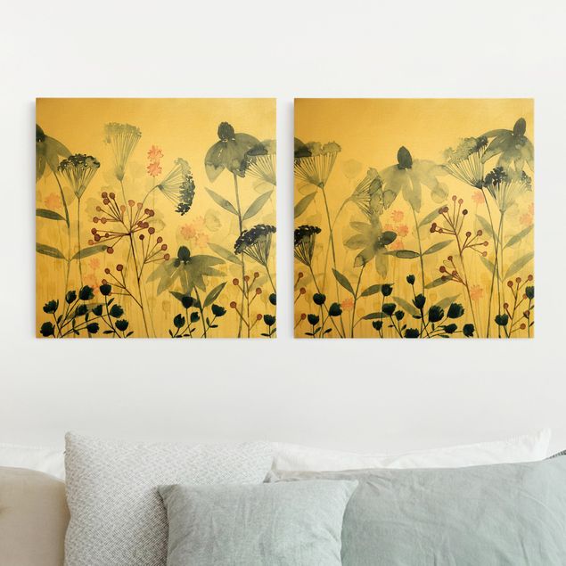 Print on canvas - Wildflowers Watercolour Set I