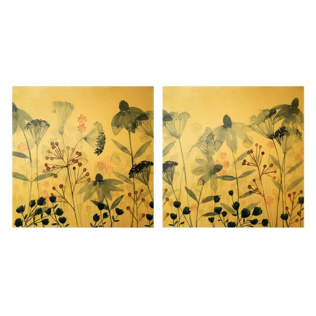 Print on canvas - Wildflowers Watercolour Set I