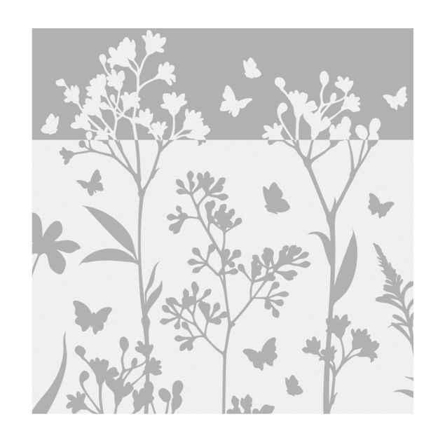 Window film - Wild flowers with butterflies border