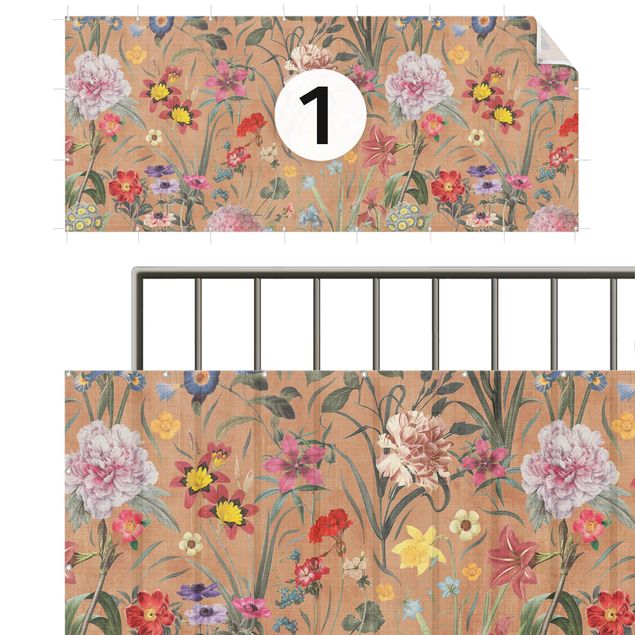 Privacy screen mat Wildflower Pattern
