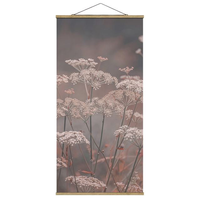 Fabric print with poster hangers - Wild Apiaceae - Portrait format 1:2