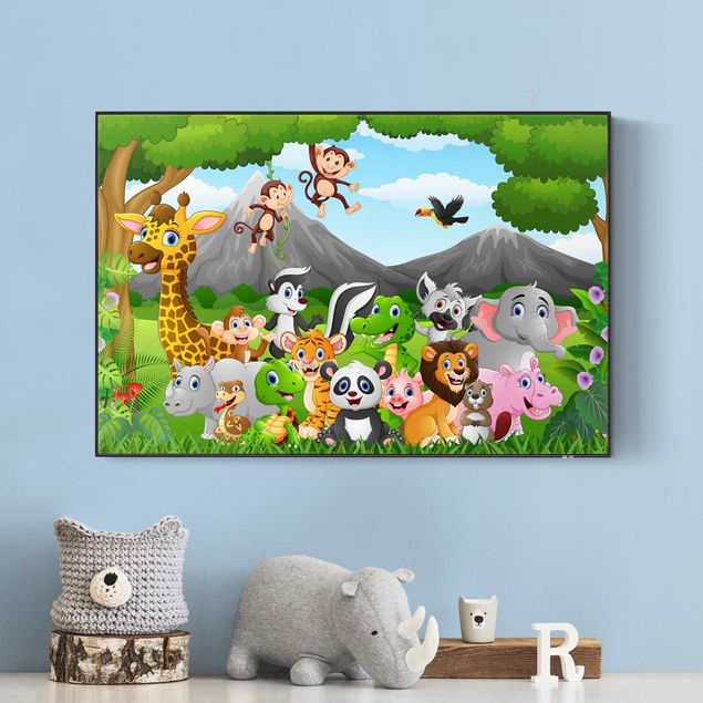 Print with acoustic tension frame system - Wild Jungle Animals