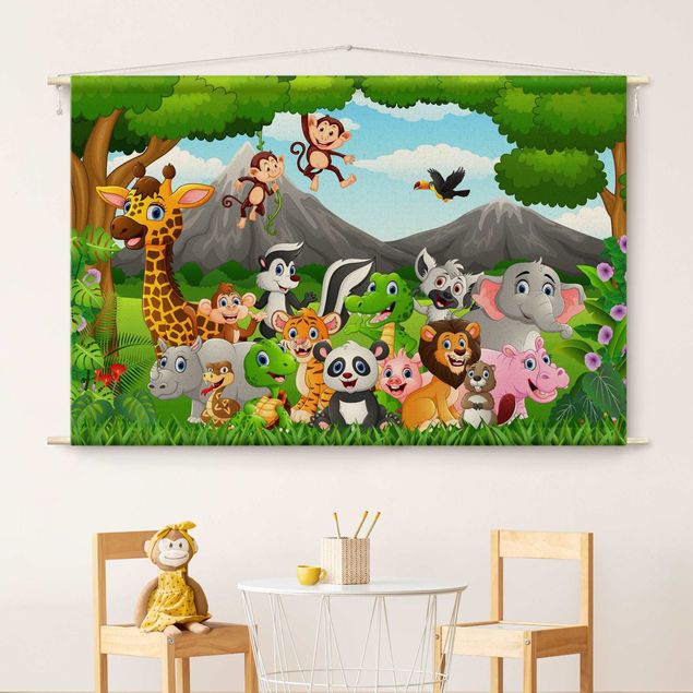 modern wall tapestry Wild Jungle Animals