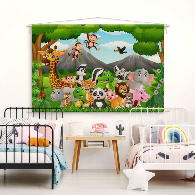 extra large tapestry wall hangings Wild Jungle Animals