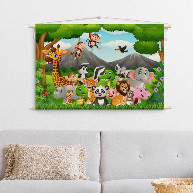 textile wall hangings Wild Jungle Animals