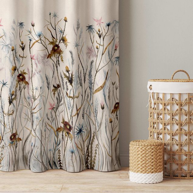 modern curtains for living room Dried Wildflower Meadow