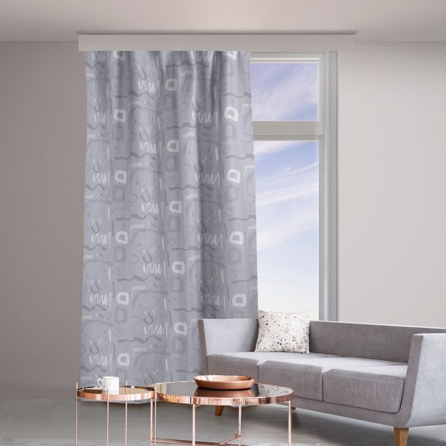 Modern Curtains Wild Retro Pattern - Pastel Greyish Violet