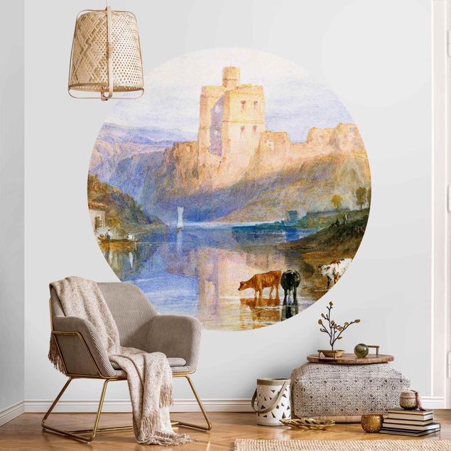Self-adhesive round wallpaper - William Turner - Norham Castle