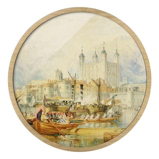 Circular framed print - William Turner - Tower Of London