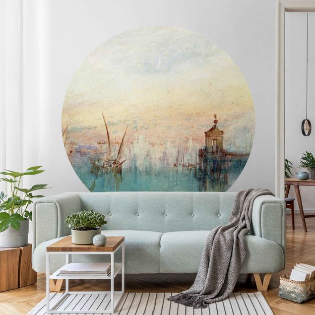 Self-adhesive round wallpaper beach - William Turner - Venice With A First Crescent Moon