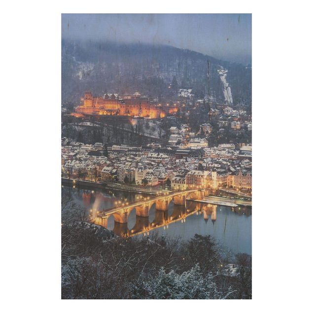 Wood print - Heidelberg In The Winter