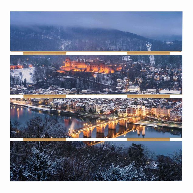 Print on wood - Heidelberg In The Winter